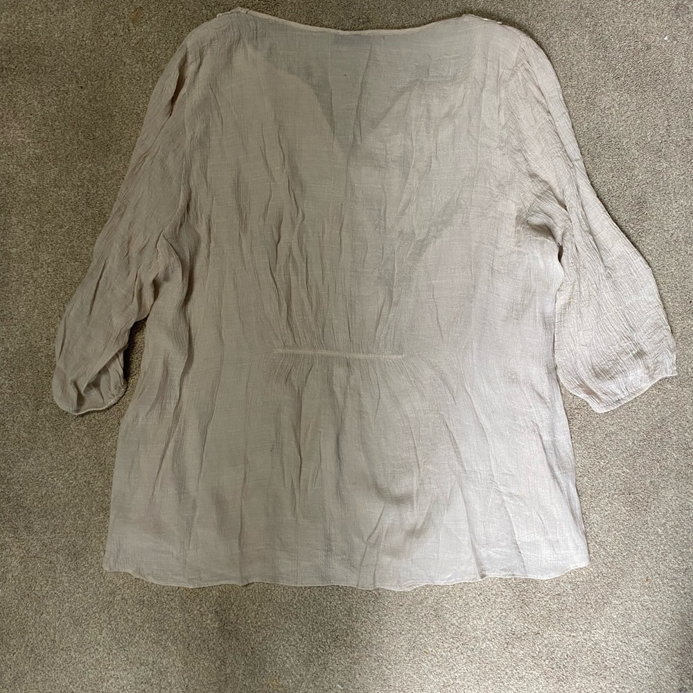 Spense Lightweight Crochet Detail Button Down Top Size 3X - Picture 3 of 4